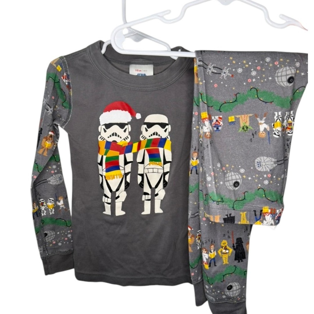 Hanna Andersson Star Wars Christmas Stormtrooper Pajama Set Gray Kids 5 110cm